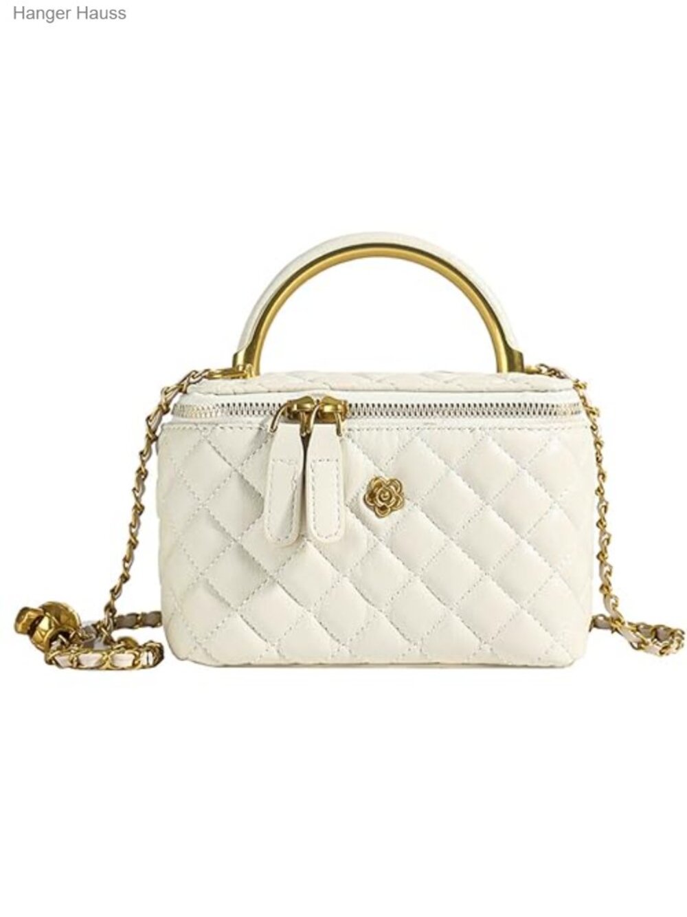 Mini Quilted Square Box Bag Pu Leather Gold Chain Crossbody
